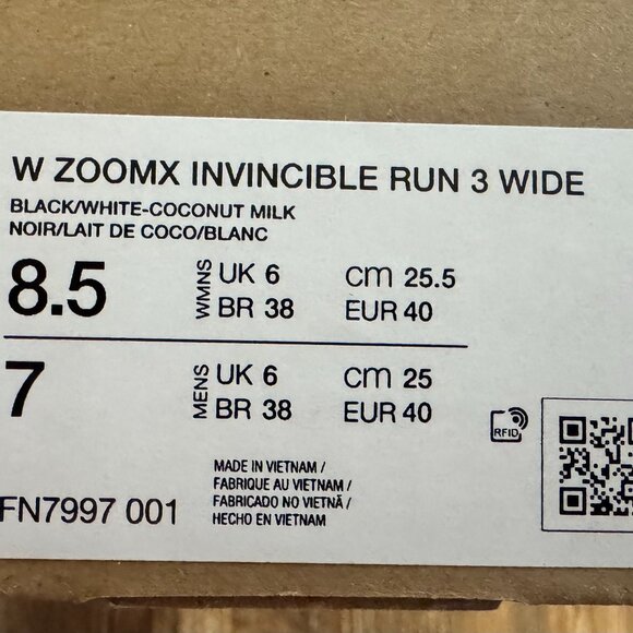 Nike ZoomX Invincible Run 3 (Women’s 8.5 / Men’s 7) – Brand New, Wide Fit - Picture 7 of 7